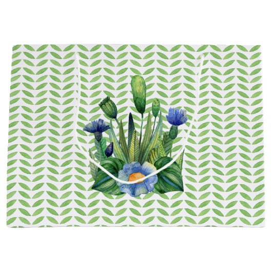 Blauwe en groene tuin groot cadeauzakje (Voorkant)