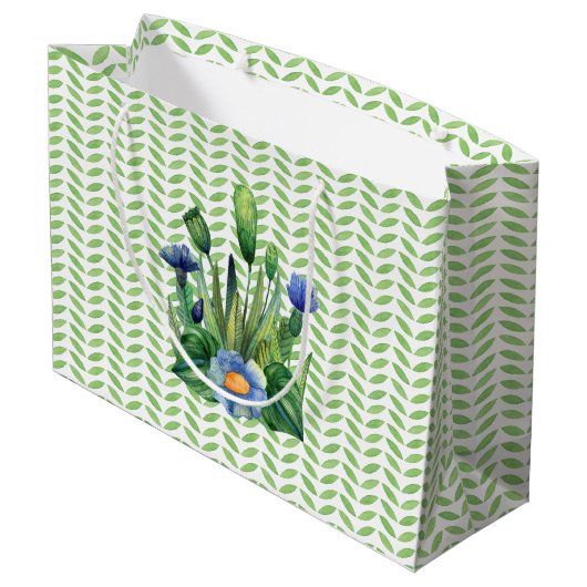 Blauwe en groene tuin groot cadeauzakje (Achterkant Gekanteld)