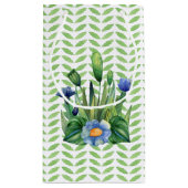 Blauwe en groene tuin klein cadeauzakje (Achterkant)