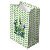 Blauwe en groene tuin medium cadeauzakje (Achterkant Gekanteld)