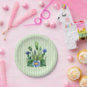 Blauwe en groene tuin papieren bordje (Feest)