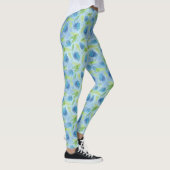 Blauwe en groene tulpen leggings (Rechts)