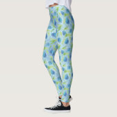 Blauwe en groene tulpen leggings (Links)