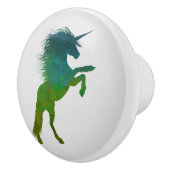 Blauwe en groene Unicorn Keramische Knop (Rechts)