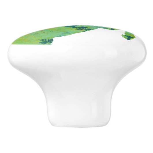 blauwe en groene unicorn keramische knop (Zijkant)