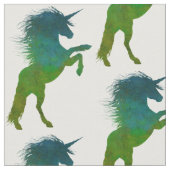 Blauwe en groene Unicorn Stof (Close Up)