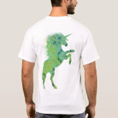 blauwe en groene unicorn t-shirt (Achterkant)