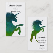 blauwe en groene unicorn visitekaartje (Voorkant / Achterkant)