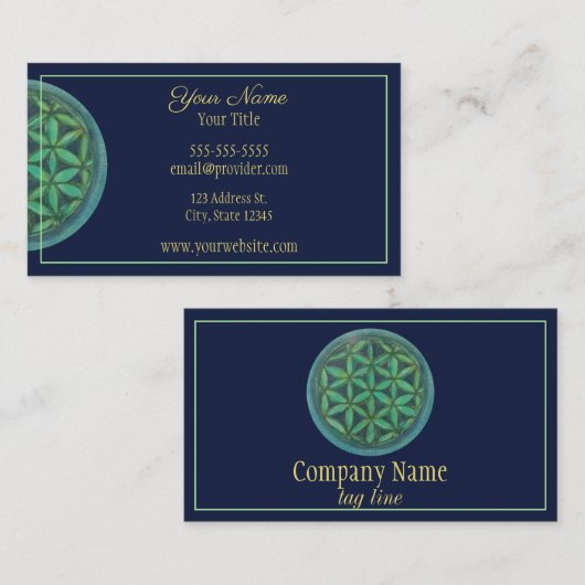 Blauwe en groene ventilator van levenslange Visite Visitekaartje (Voorkant / Achterkant)