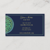 Blauwe en groene ventilator van levenslange Visite Visitekaartje (Voorkant)