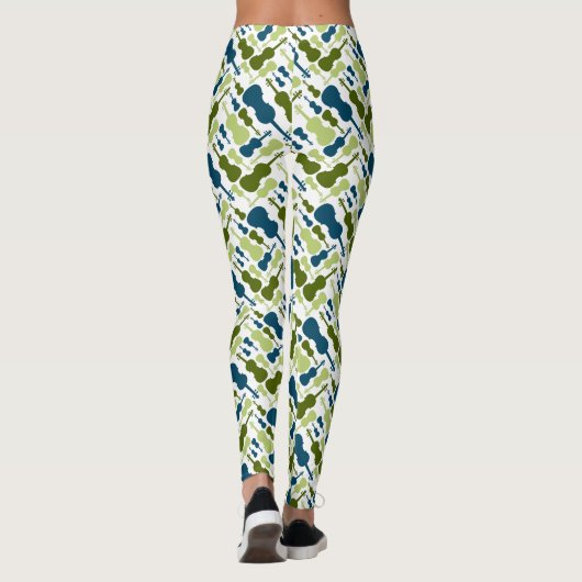 Blauwe en groene violen leggings (Achterkant)