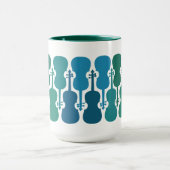 Blauwe en groene Vioolkoffie Mok (Midden)