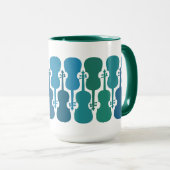 Blauwe en groene Vioolkoffie Mok (Voorkant rechts)