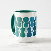 Blauwe en groene Vioolkoffie Mok (Voorkant links)