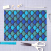 Blauwe en groene visschaaldieren onder het Zee van Tissuepapier (Craft)