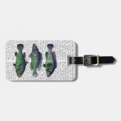 Blauwe en groene vistrio bagagelabel (Voorkant horizontaal)