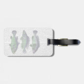 Blauwe en groene vistrio bagagelabel (Achterkant horizontaal)