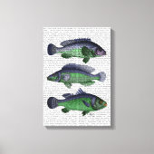 Blauwe en groene vistrio canvas afdruk (Voorkant)