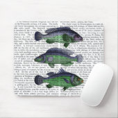 Blauwe en groene vistrio muismat (Met muis)