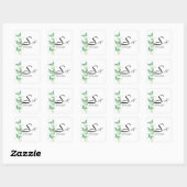 Blauwe en Groene Vlinder Vine Monogram Sticker (Vel)