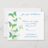 Blauwe en Groene Vlinder Vine Respons Kaart (Voorkant)