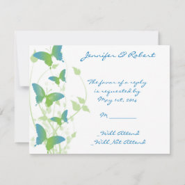 Blauwe en Groene Vlinder Vine Respons Kaart