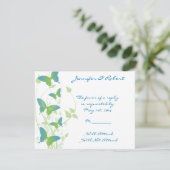 Blauwe en Groene Vlinder Vine Respons Kaart (Staand voorkant)