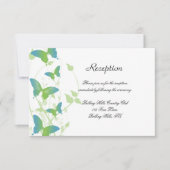 Blauwe en Groene Vlinder Wijnstok Bruiloft Recepti Kaart (Voorkant)