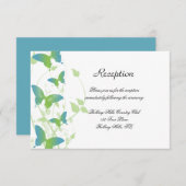 Blauwe en Groene Vlinder Wijnstok Bruiloft Recepti Kaart (Voorkant / Achterkant)