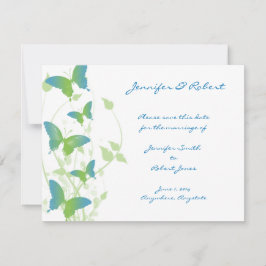 Blauwe en Groene Vlinder Wijnstok Save the Date