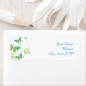 Blauwe en groene Vlinderwijnstok Etiket (Insitu)