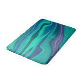 Blauwe en groene vloeibare marmer badmat (Gekanteld)