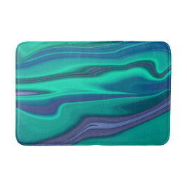 Blauwe en groene vloeibare marmer badmat