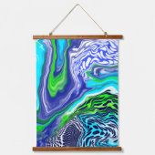 Blauwe en groene vlotte kunst die afhangt van de b hangend wandkleed (Voorkant 2)