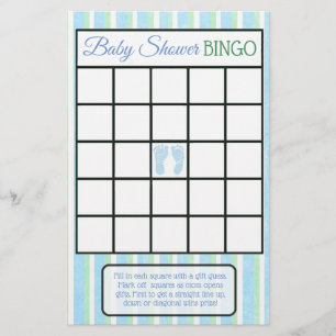 Blauwe en groene voetafdrukken Jongens baby shower Flyer