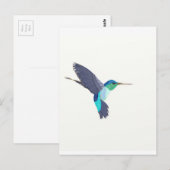 Blauwe en groene vogel briefkaart (Voorkant / Achterkant)