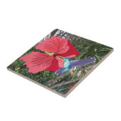 Blauwe en groene vogel tegeltje (Zijkant)