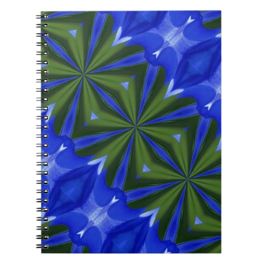 Blauwe en groene vormen Abstract kunstNotitieboek Notitieboek (Voorkant)