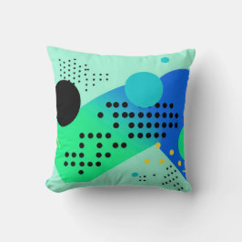 Blauwe en groene vormen met stippen kussen