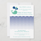Blauwe en groene walvis Baby shower Kaart (Voorkant)