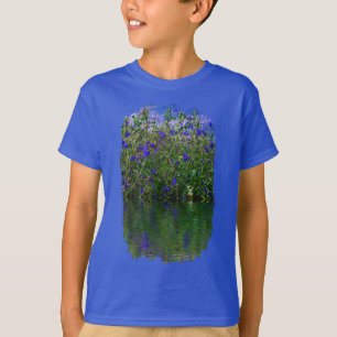 Blauwe en groene waterreflectie t-shirt