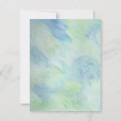 Blauwe en groene Waterverf begrafenis | Herdenking Kaart (Achterkant)