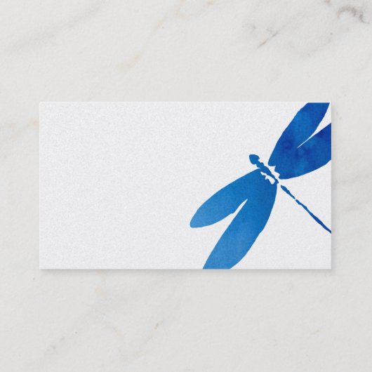 Blauwe en groene Waterverf Dragonfly-Visitekaartje Visitekaartje (Achterkant)