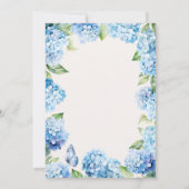 Blauwe en groene Waterverf Hydrangea 80e verjaarda Kaart (Achterkant)