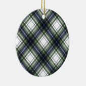 Blauwe en groene Waterverf kerstspeldenversiering Keramisch Ornament (Rechts)