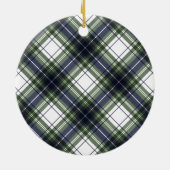 Blauwe en groene Waterverf kerstspeldenversiering Keramisch Ornament (Achterkant)