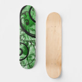 Blauwe en groene wervelingen Grunge Floral Skateboard (Voorkant)