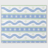 Blauwe en groene wervelstrepen cadeaupapier (Vlak)