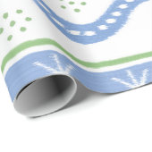 Blauwe en groene wervelstrepen cadeaupapier (Rol Hoek)