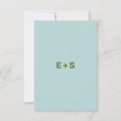 Blauwe en groene Wes Anderson geïnspireerde detail Kaart (Achterkant)